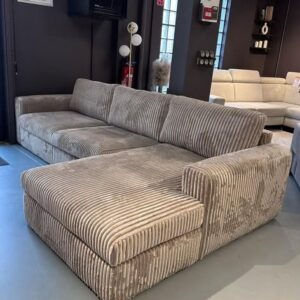 Modern Jumbo-Corduroy Modular Sectional Sofa with an Extra-Wide Chaise Lounge