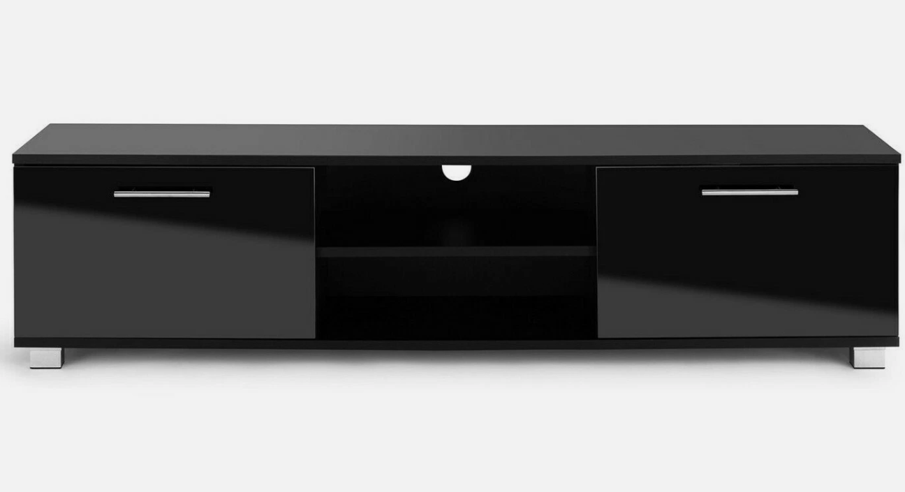 TV Stand for 65 inch TV Black Modern Cabinet Gloss Doors For 50" 55" 65" TV's - Image 6