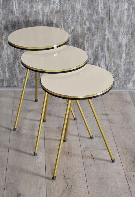 4 Piece Living Room Table Set, 1 Coffee Table and 3 Nesting Tables, NO-Tools Ass - Image 8