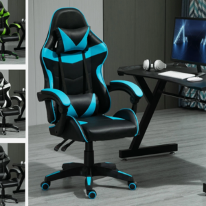 Swivel Gaming Chair Faux Leather Home Office Chair Sports Desk Tilt Chair A