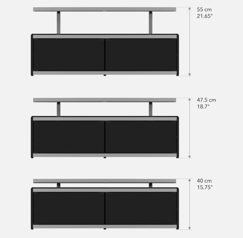 AVF Stage Rectangular TV Stand - STG1250A Adjustable Height & 4 x Colour Options - Image 6