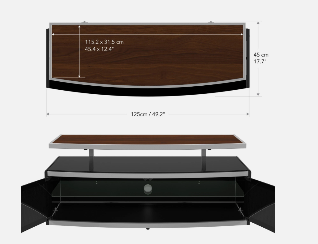 AVF Stage Rectangular TV Stand - STG1250A Adjustable Height & 4 x Colour Options - Image 8