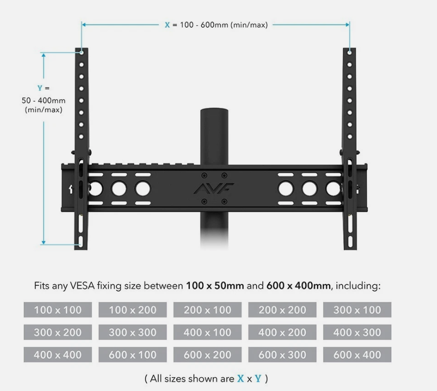 AVF Stack Column TV Stand - Up to 90" TVs , 4 Colour Options, Universal Mount - Image 7