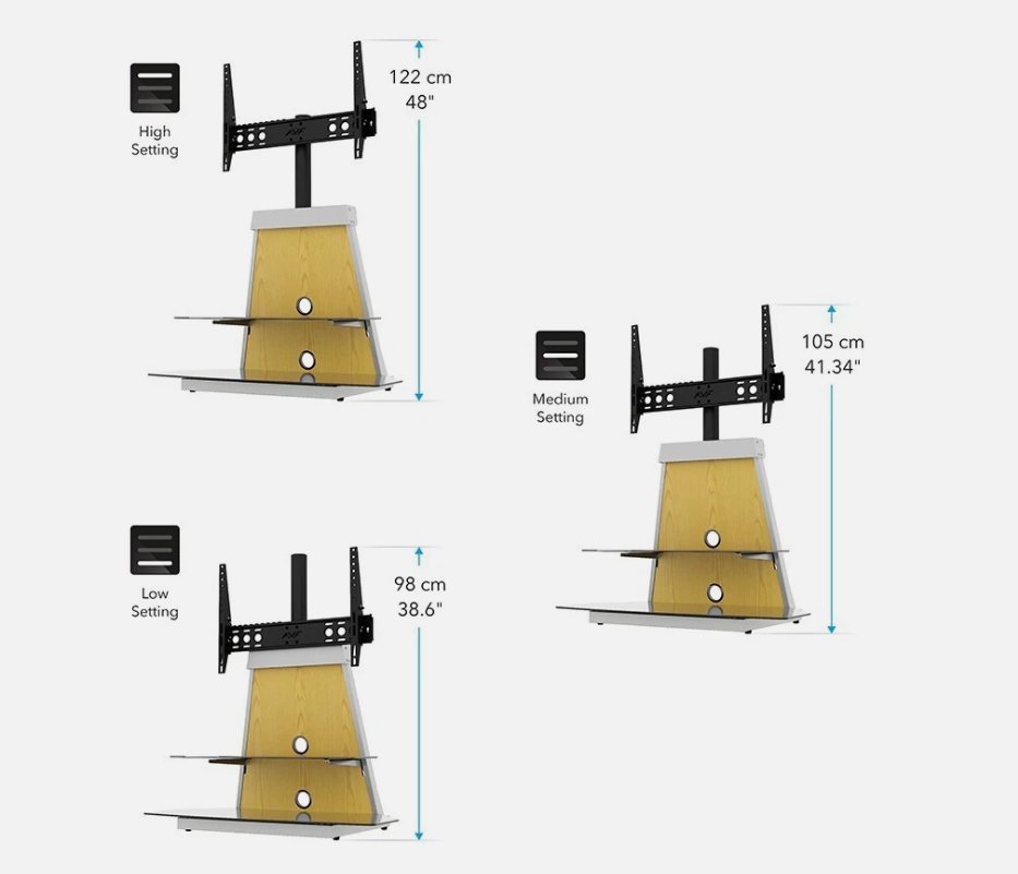 AVF Stack Column TV Stand - Up to 90" TVs , 4 Colour Options, Universal Mount - Image 8