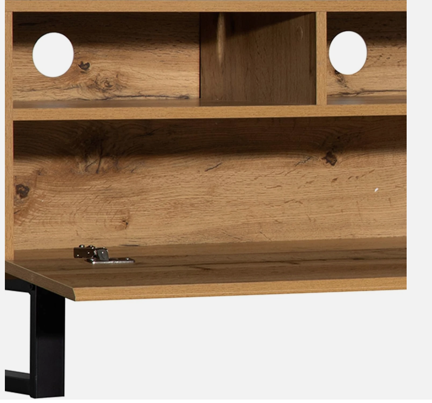 TV Cabinet 180cm Wood Grain Finish TV Stand Multimedia Centre Modern Living Room - Image 4